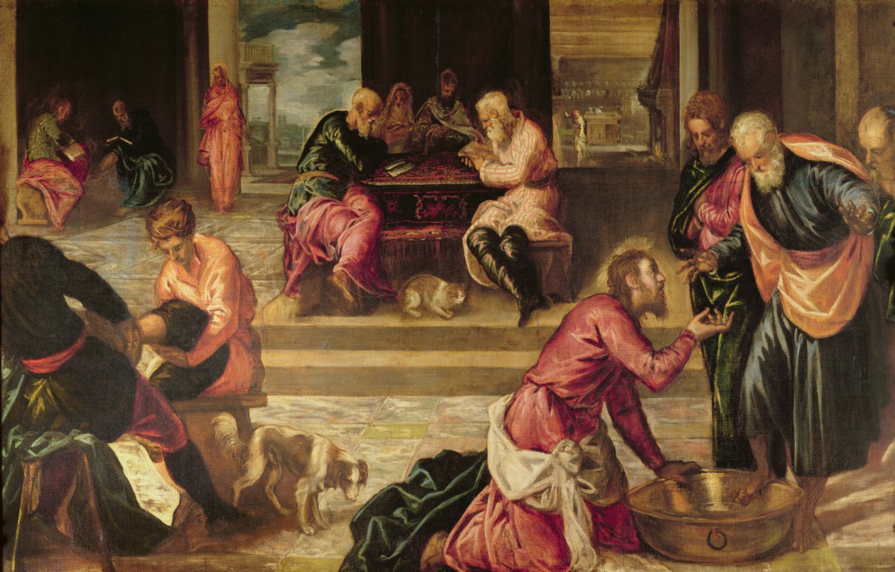 Kristus som tvättar lärjungarnas fötter av Jacopo Robusti Tintoretto