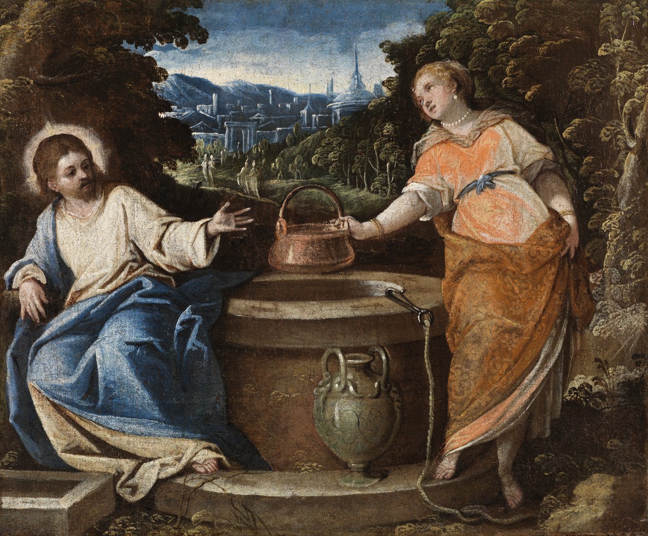 Kristus och Samariens kvinna, ca 1550-75 av Jacopo Robusti Tintoretto