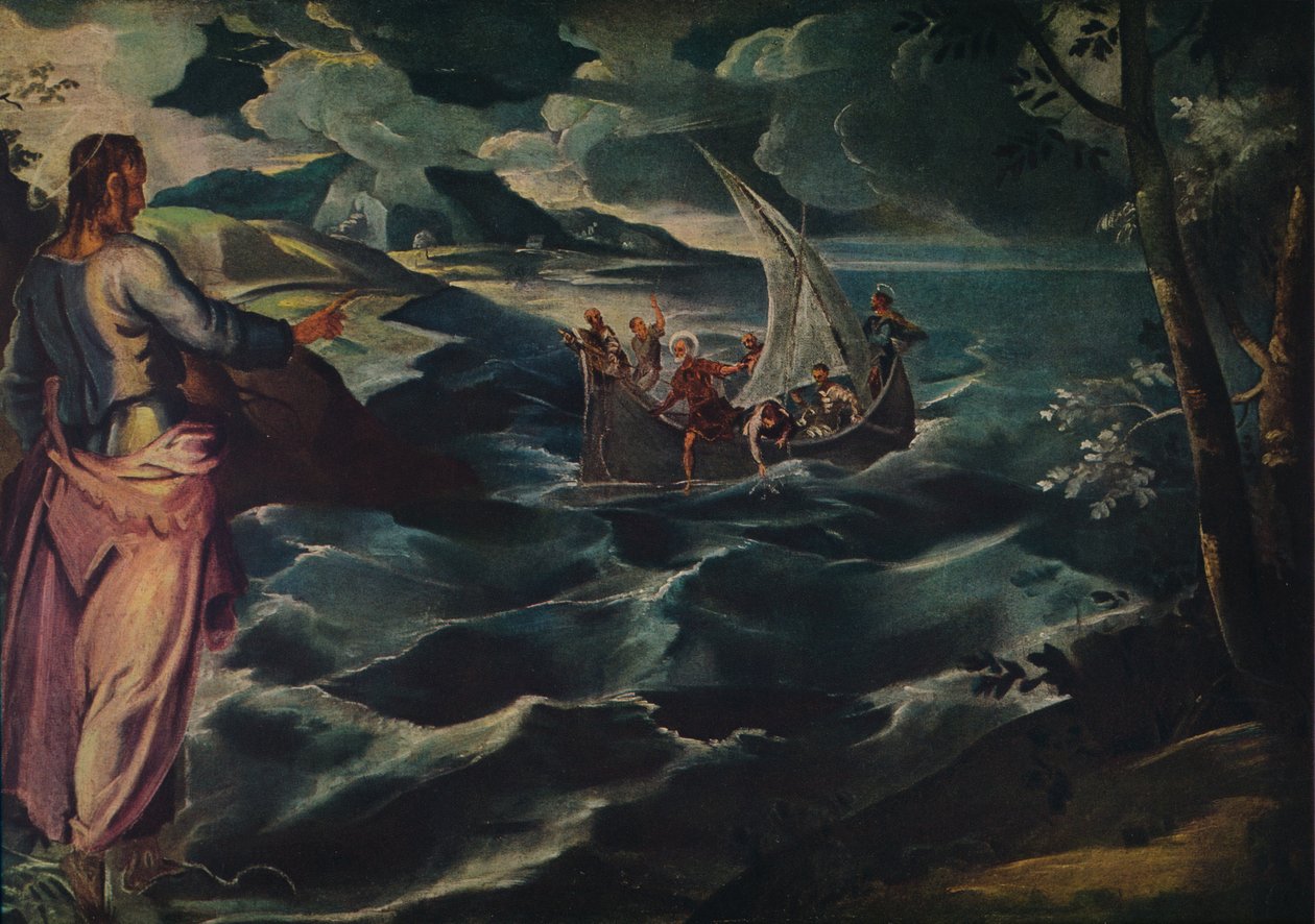 Kristus vid Galileiska sjön, c1575-1580. av Jacopo Robusti Tintoretto