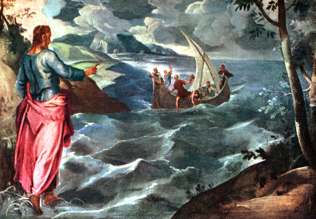 Kristus vid Galileiska sjön, c1575-1580, 1925. av Jacopo Robusti Tintoretto