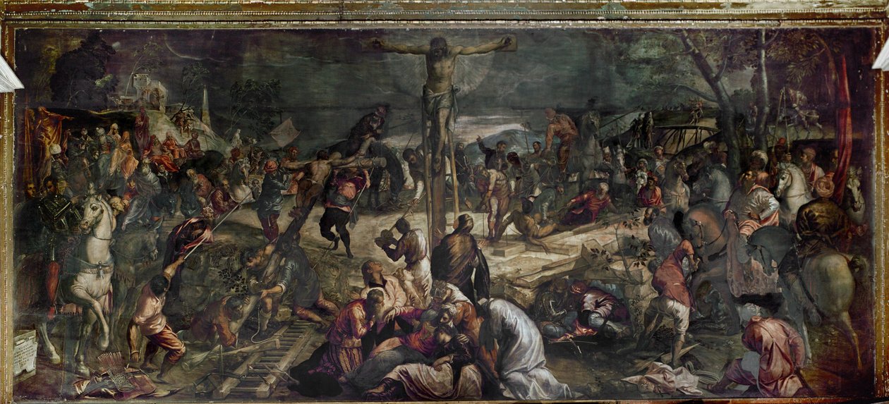 Korsfästelse (olja på duk) av Jacopo Robusti Tintoretto