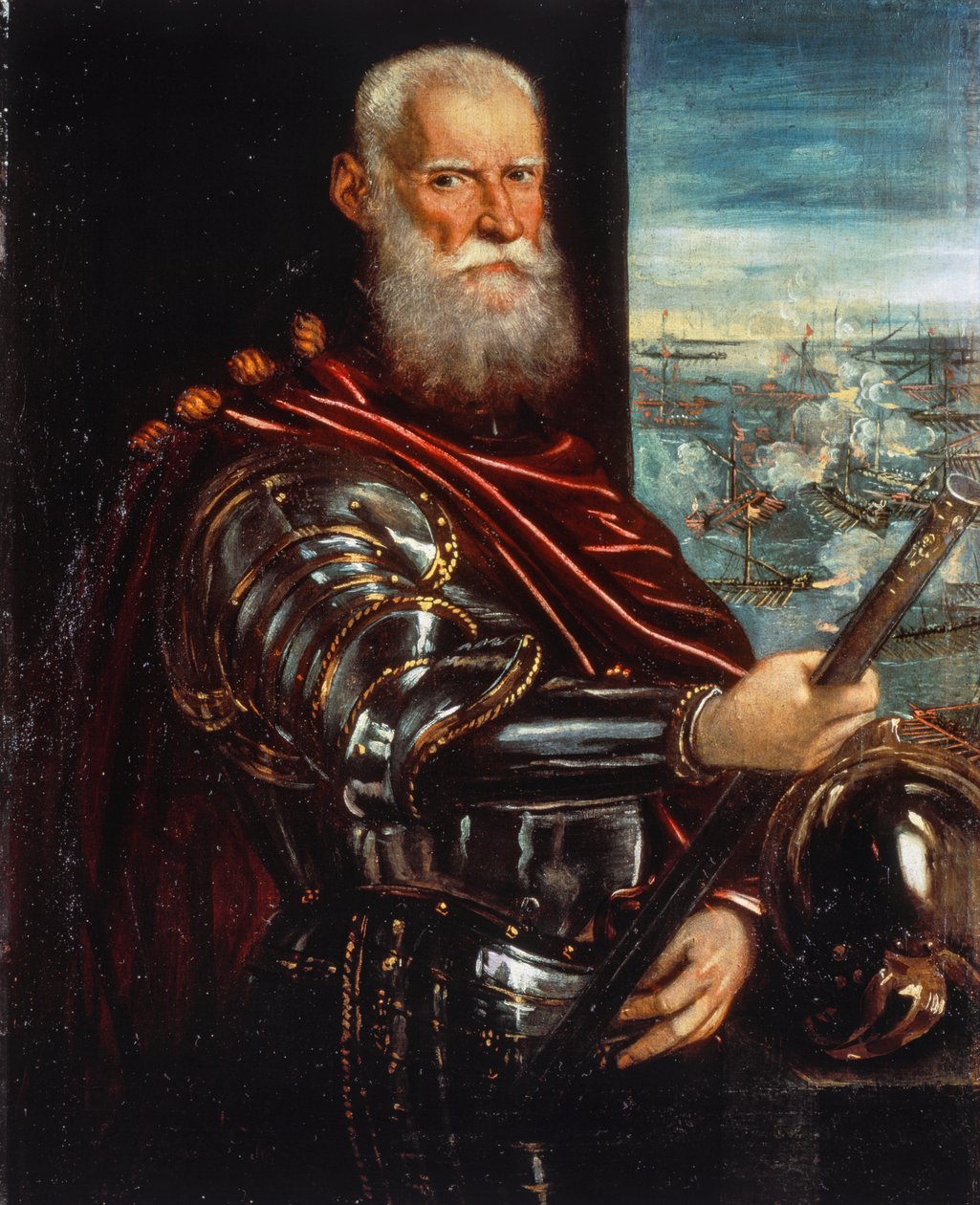 Doge Sebastiano Venier (ca 1496-1578), amiralvinnare i Lepanto av Jacopo Robusti Tintoretto