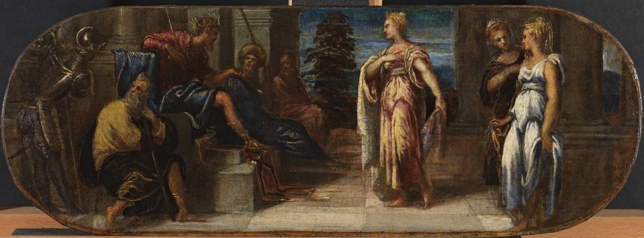 Ester och Ahasveros eller Salomo och drottningen av Saba, 1545 av Jacopo Robusti Tintoretto