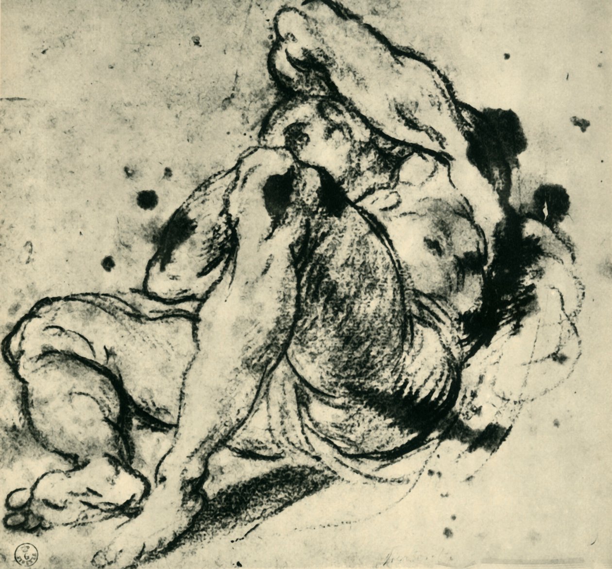 Figur av en man, mitten av slutet av 1500-talet, 1943. av Jacopo Robusti Tintoretto