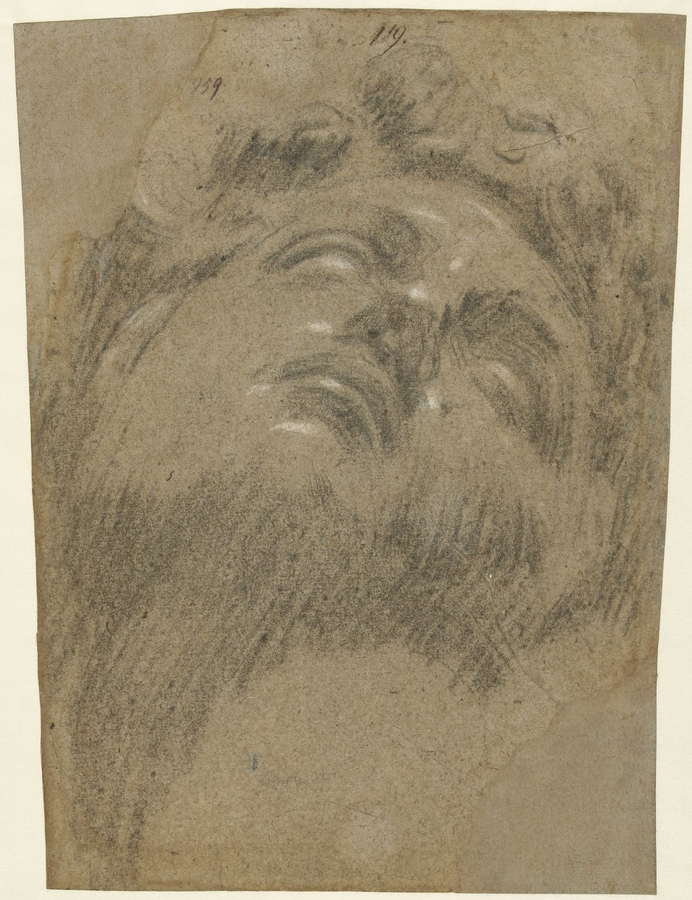 Giuliano dei Medici efter Michelangelo, ca 1550 (krita på papper) av Jacopo Robusti Tintoretto