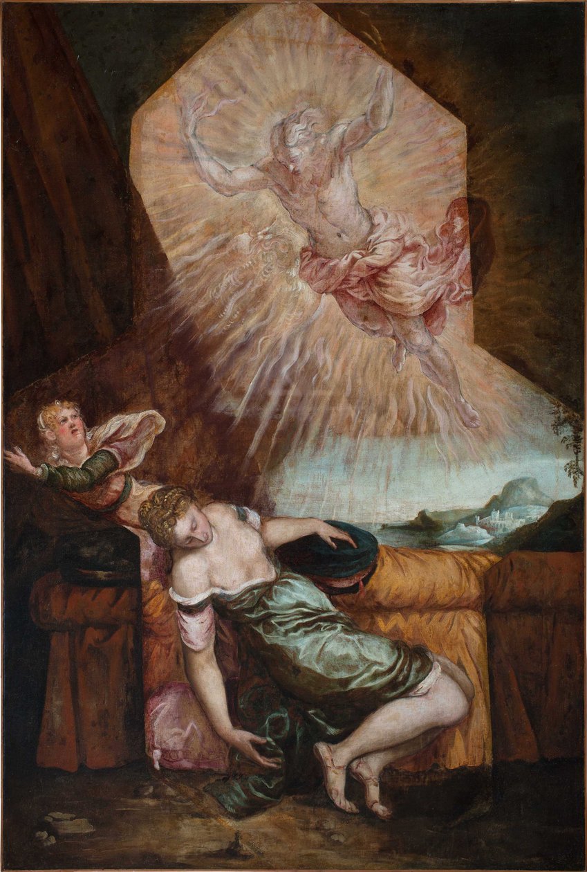 Jupiter och Semele. av Jacopo Robusti Tintoretto