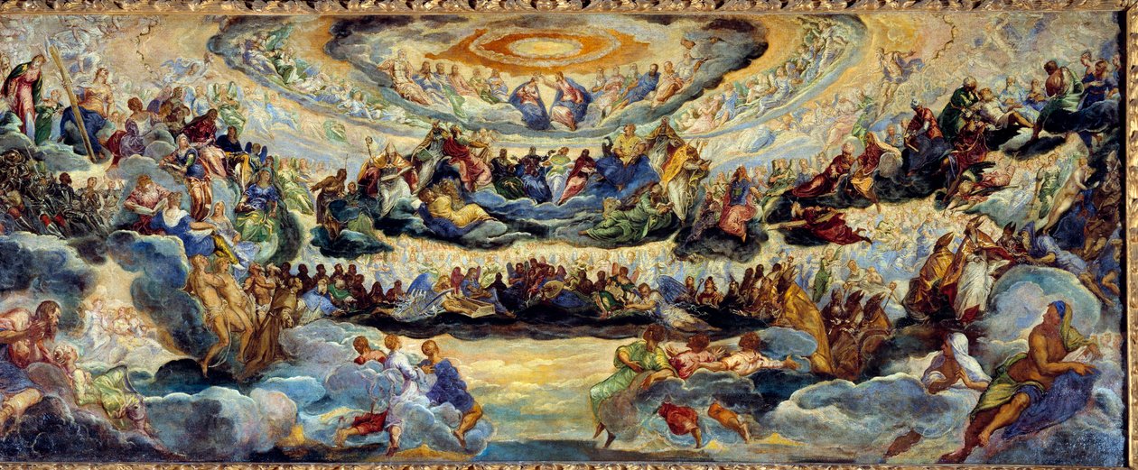 The Paradise Sketch av Jacopo Robusti kallad The Tintoretto (1518-1594) 1500-talssolen. 1,43x3,62 m av Jacopo Robusti Tintoretto