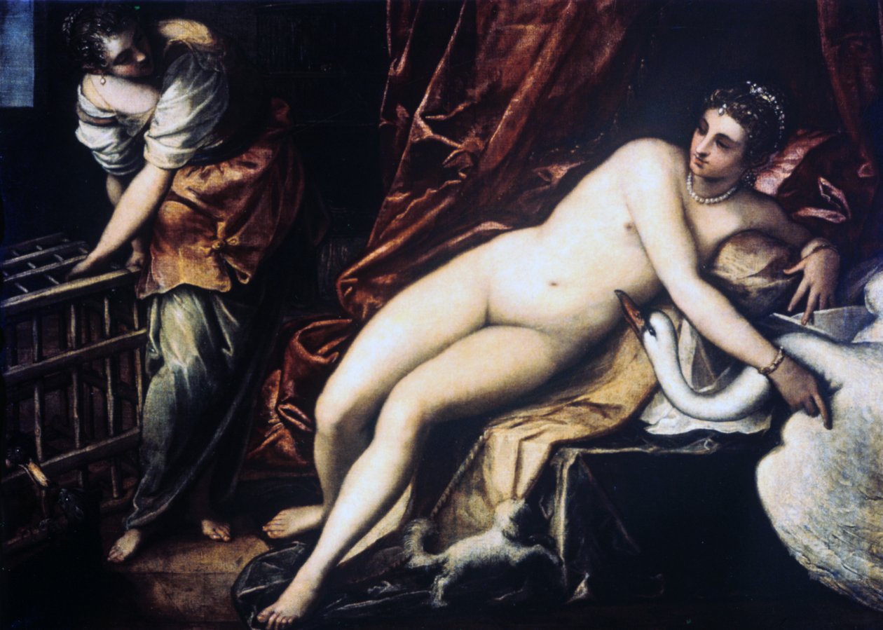 Leda och svanen, 1550-1560 av Jacopo Robusti Tintoretto