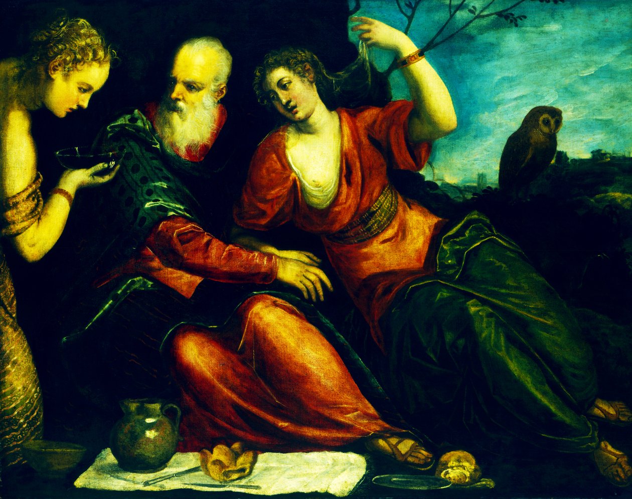 Lot och hans döttrar av Jacopo Robusti Tintoretto