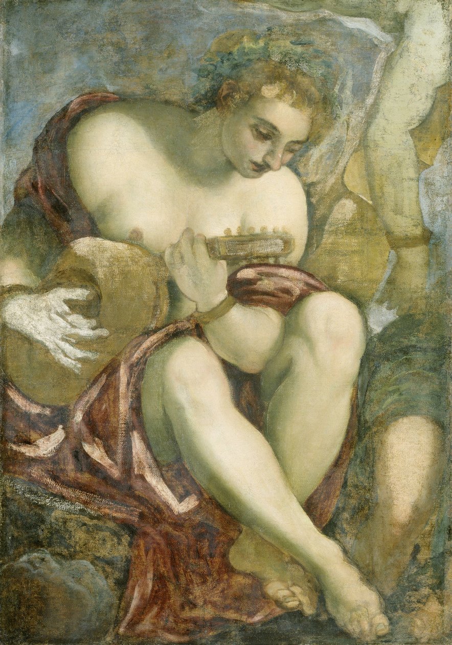 Muse With a Lute, andra hälften av 1500-talet.. av Jacopo Robusti Tintoretto