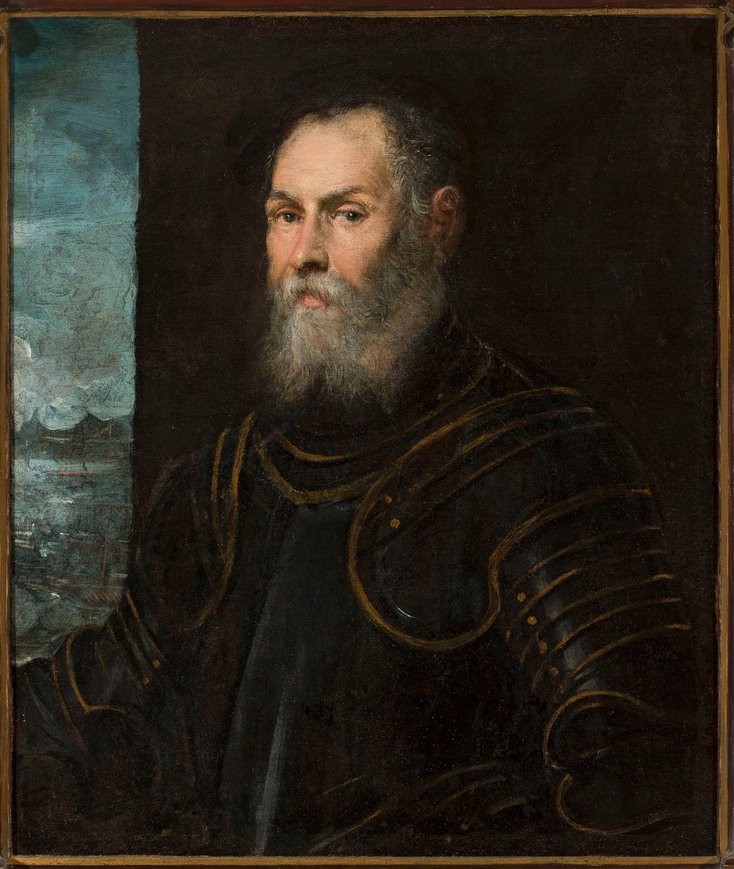 Porträtt av en venetiansk amiral - Porträtt av en venetiansk amiral, av Tintoretto, Jacopo (1518-1594). Olja på duk, Andra hälften av 1500-talet. Mått: 81x68 cm. Narodowe-museet, Warszawa av Jacopo Robusti Tintoretto