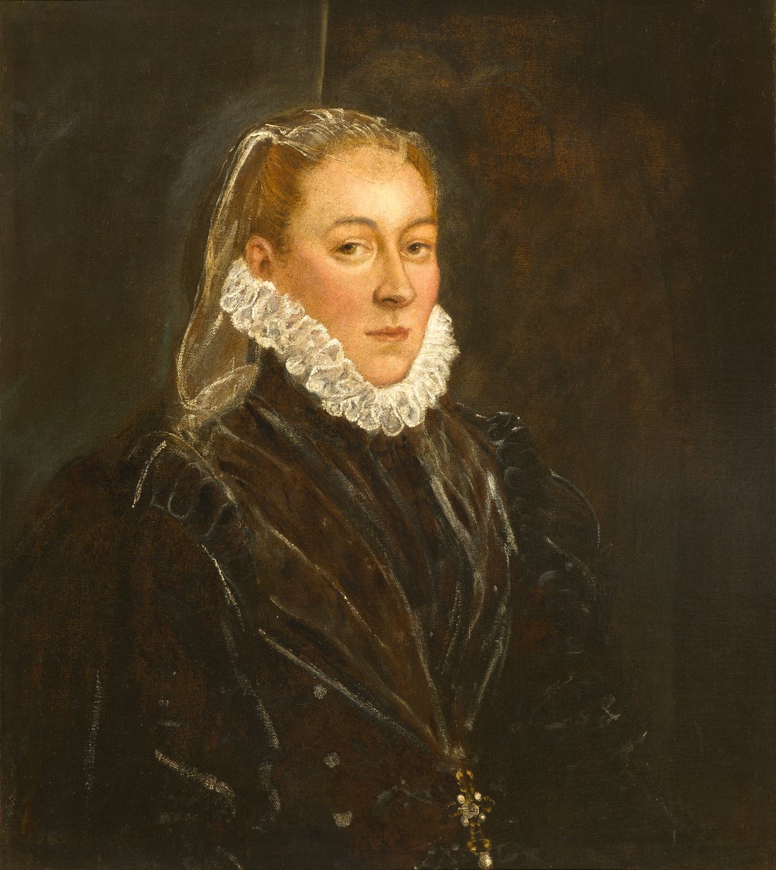 Porträtt av en dam, ca 1570-1580 av Jacopo Robusti Tintoretto