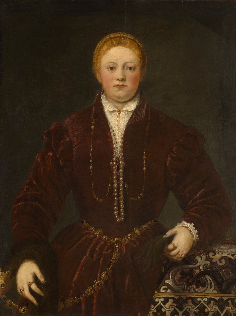 Porträtt av en ung dam, ca 1555. av Jacopo Robusti Tintoretto