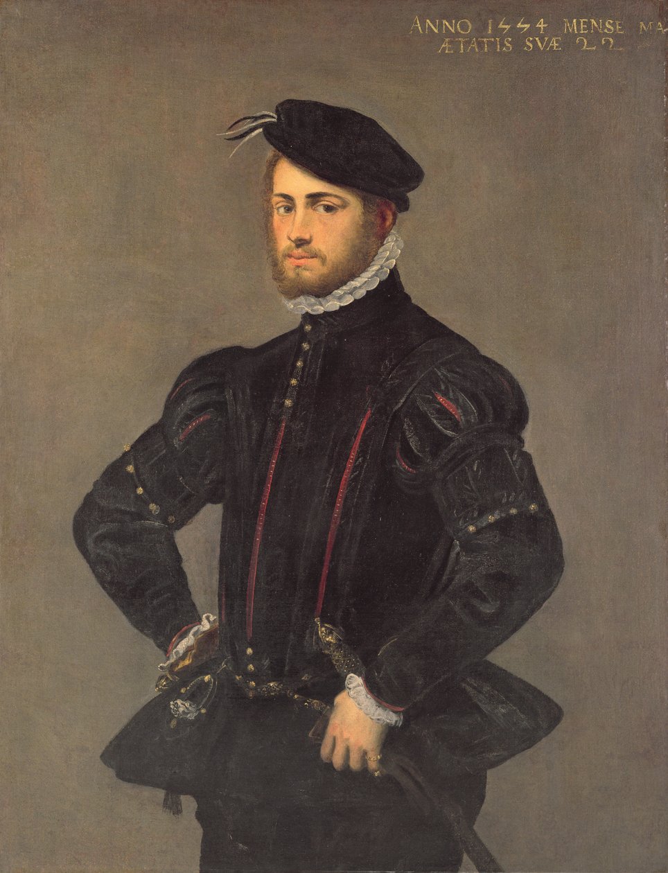 Porträtt av en ung man, 22 år gammal, 1554 av Jacopo Robusti Tintoretto