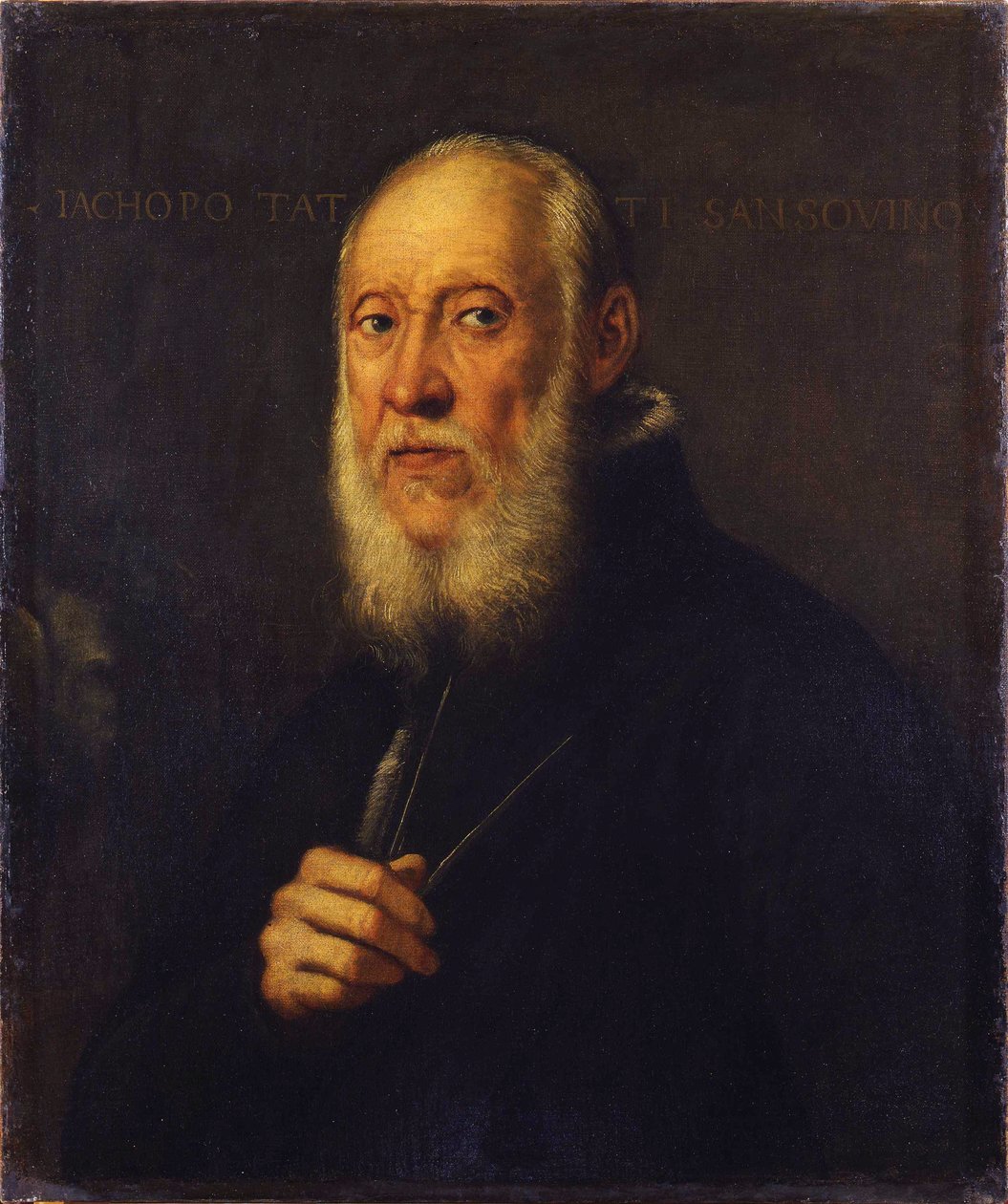 Porträtt av skulptören Jacopo Sansovino 1486-1570 av Jacopo Robusti Tintoretto