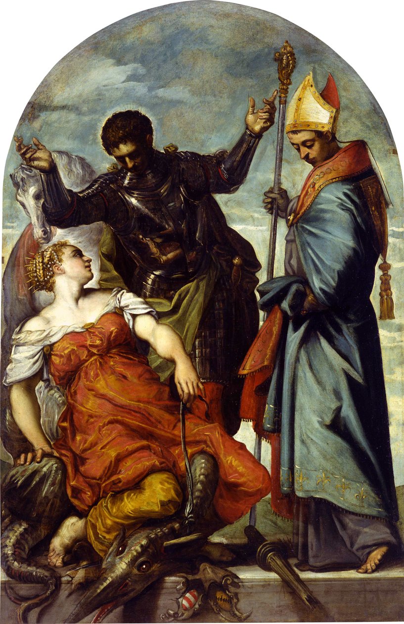 Saint Louis av Toulouse och Saint George, 1552. av Jacopo Robusti Tintoretto