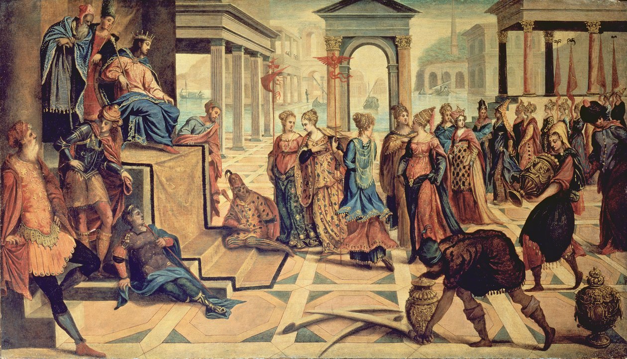 Salomo och drottningen av Saba av Jacopo Robusti Tintoretto