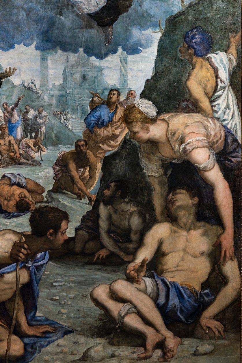 St. Augustinus botar de lama, detalj av Jacopo Robusti Tintoretto