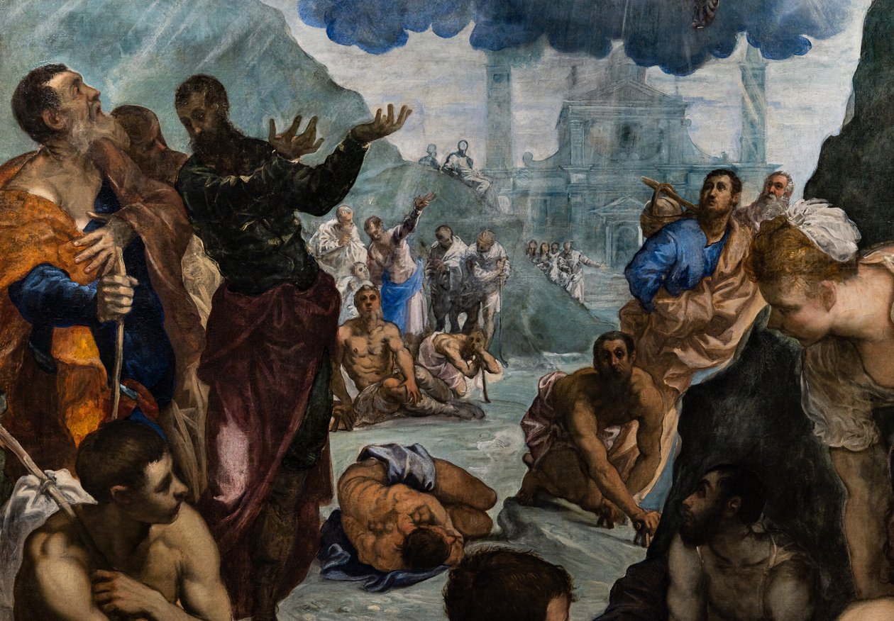 St. Augustinus botar de lama, detalj av Jacopo Robusti Tintoretto