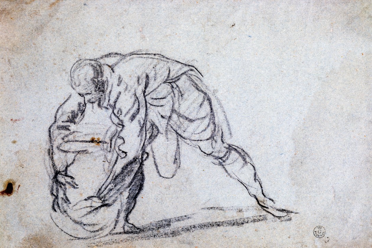 Studie för böjd mansfigur av Jacopo Robusti Tintoretto