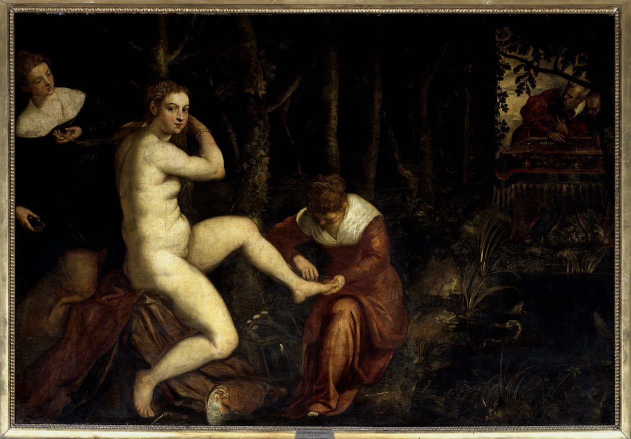 Suzanne i badet Målning av Jacopo Robusti dit Le Tintoret (Il Tintoretto) (1518-1594) 1500-talet sön. 1,67x2,38 m Paris, Louvren av Jacopo Robusti Tintoretto
