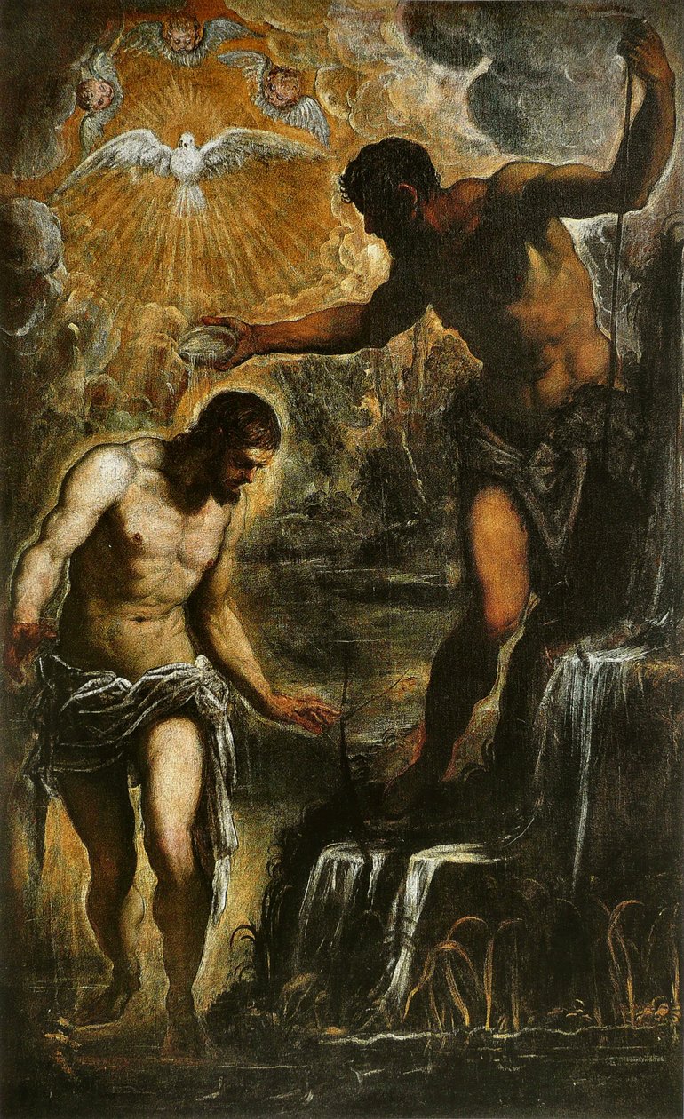 Kristi dop, ca 1589 av Jacopo Robusti Tintoretto