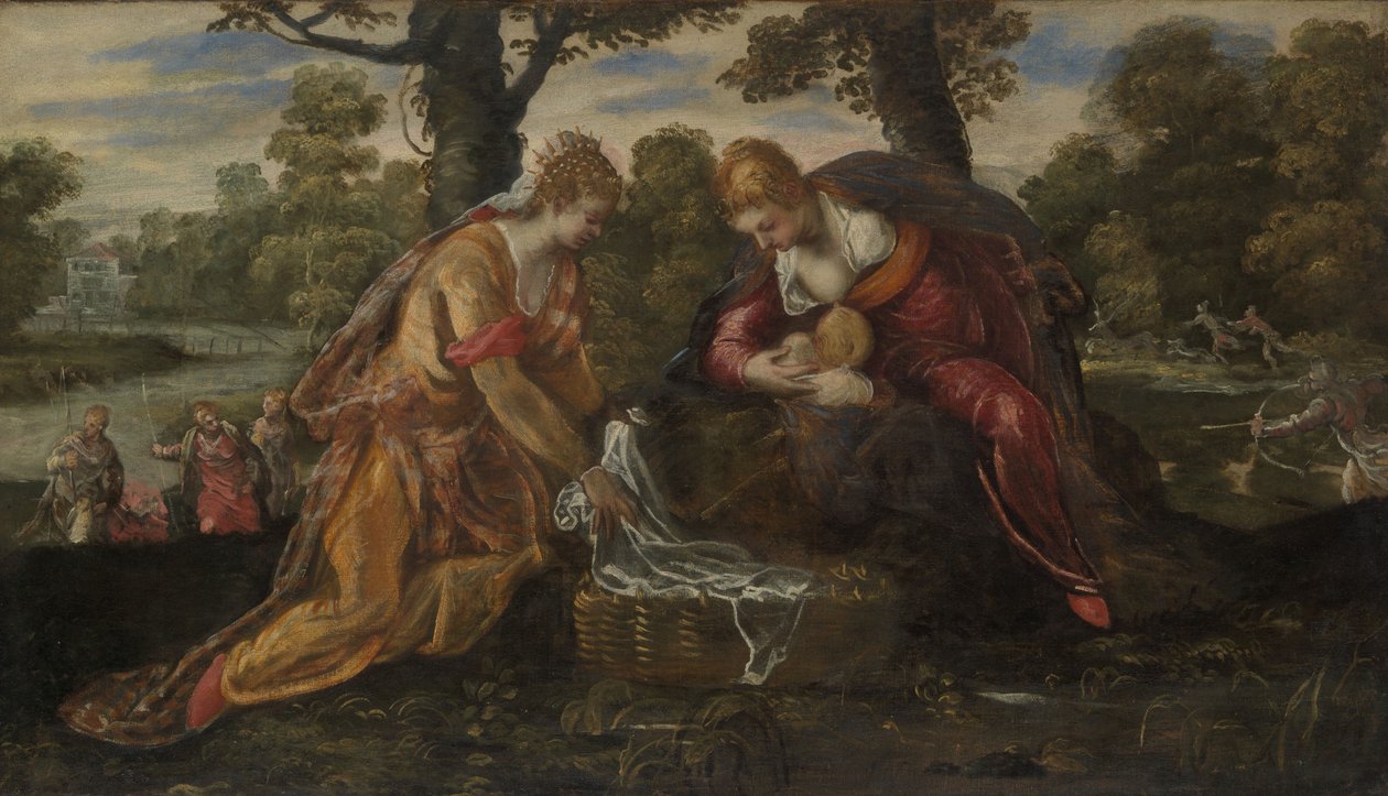 Fyndet av Moses, c.1555-75 av Jacopo Robusti Tintoretto