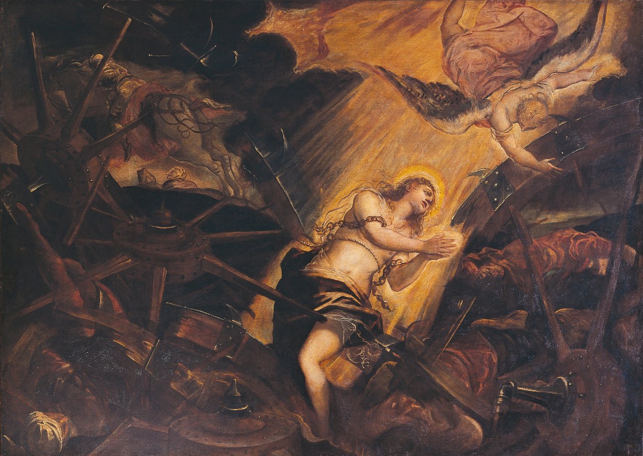 Katarinas martyrskap, av Jacopo Robusti, känd som Tintoretto (1518-1594), Patriarkalpalatset, Venedig, Italien av Jacopo Robusti Tintoretto