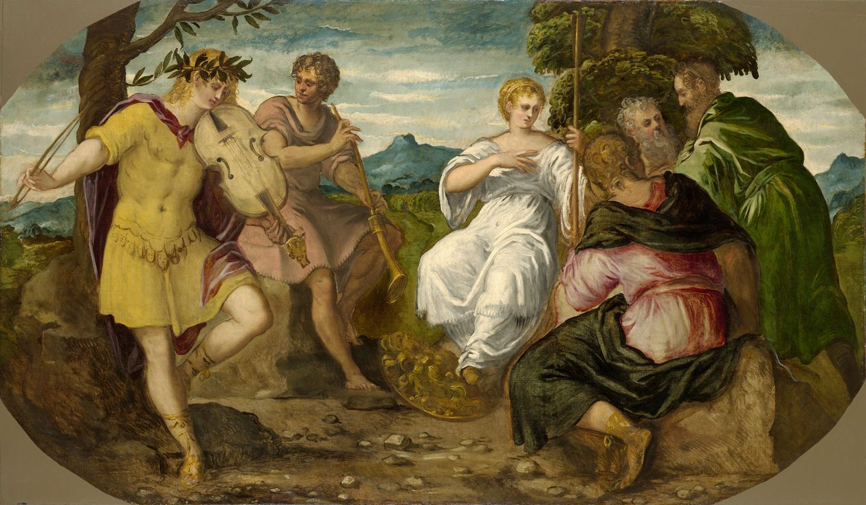Musiktävlingen mellan Apollo och Marsyas, ca 1545. av Jacopo Robusti Tintoretto