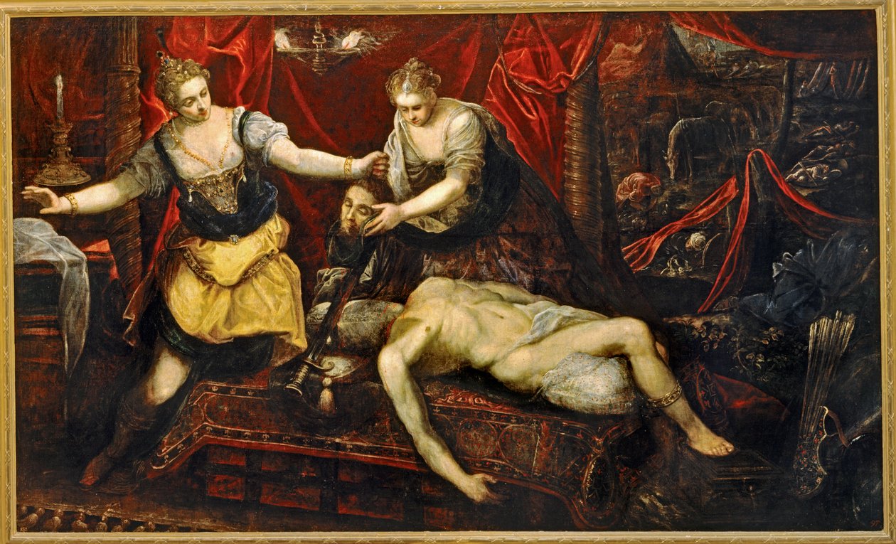 Holofernes död ... (målning på duk) av Jacopo Robusti Tintoretto