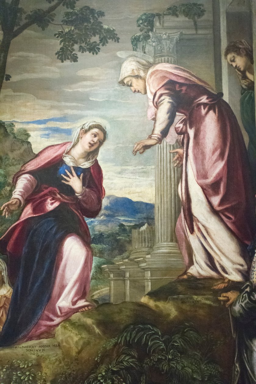 Besök med St Joseph och St Zacharias av Jacopo Robusti Tintoretto