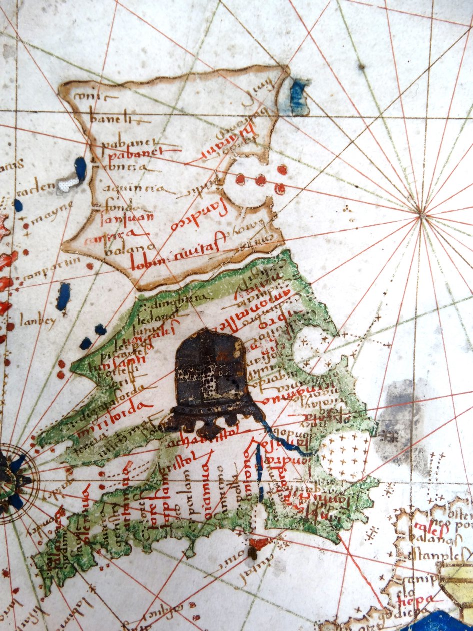 England, Wales och Skottland, från en renässanskarta över Europa, Jacopo Russo (efter), 1528 av Jacopo Russo