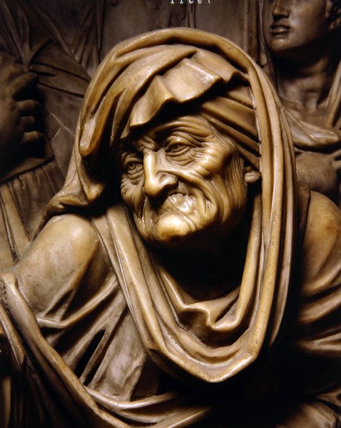 Uppståndelsen av en drunknad flicka, detalj av Jacopo Sansovino