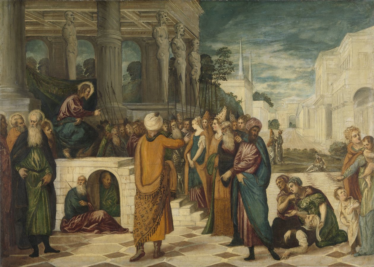 Kristus med den äktenskapliga kvinnan av Jacopo Tintoretto