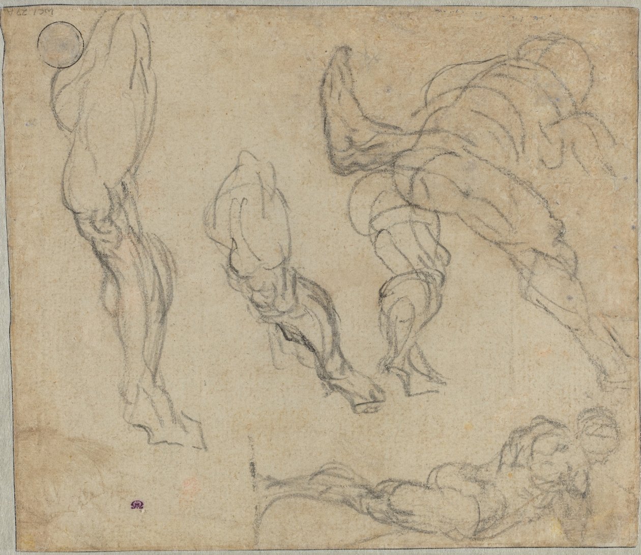 Figurer och ben (verso) av Jacopo Tintoretto