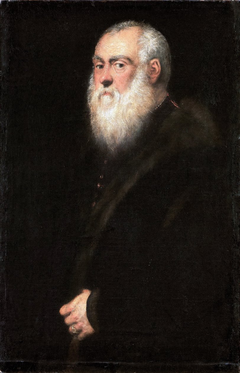 Tyska: Bildnis eines weißbärtigen Mannes Porträtt av kung Sigismund II Augustus (1520-1572) av Jacopo Tintoretto
