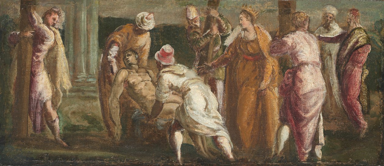 Saint Helen testar det sanna korset, ca. 1545. av Jacopo Tintoretto