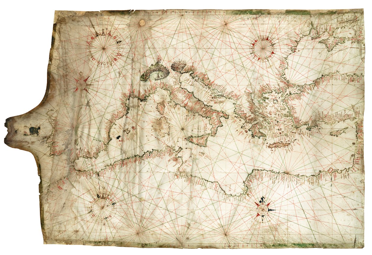 Medelhavet och Svarta havet 1546 av Jacopo Vesconte Maggiolo
