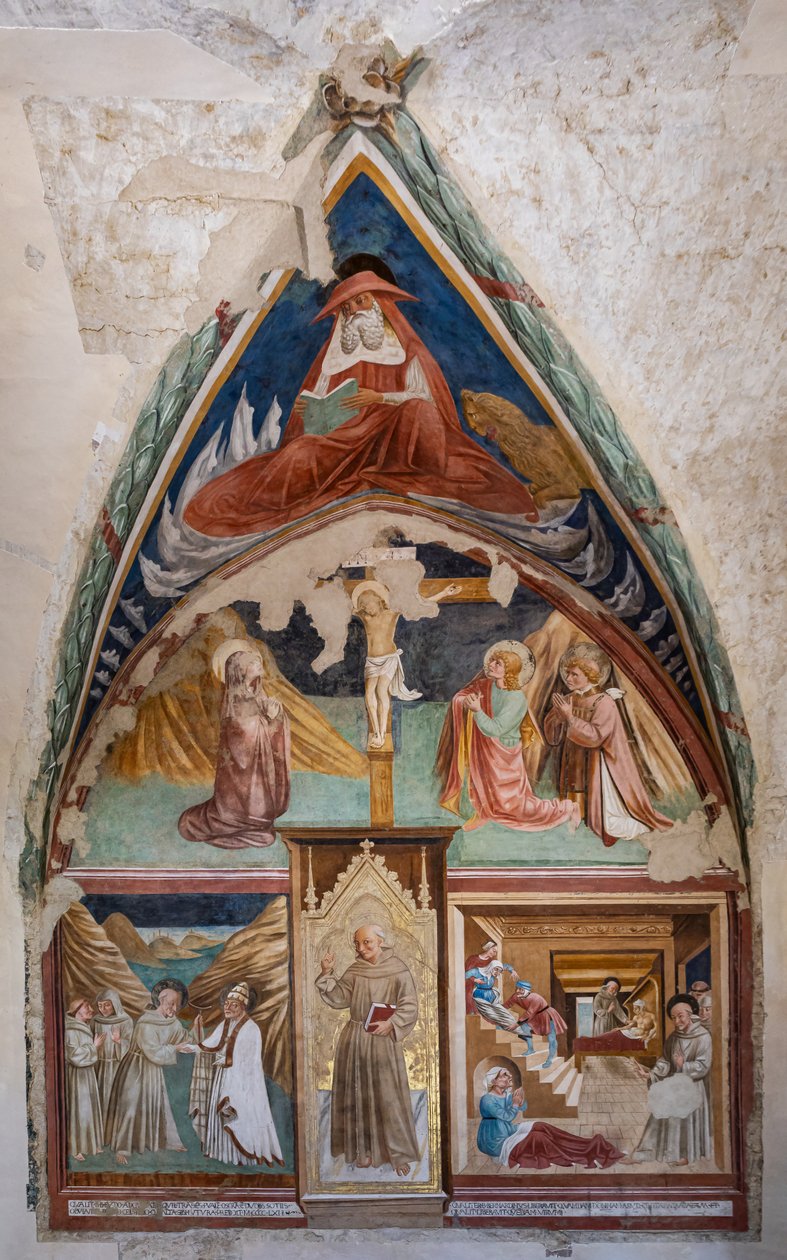 Berättelser om S. Bernardino och heliga, St. Franciskus kyrka, St. Bernardinos kapell i Siena av Jacopo Vincioli