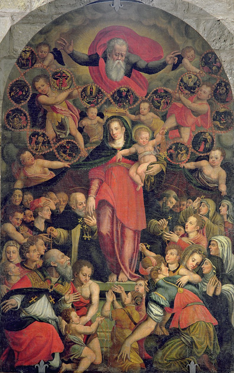Madonna från Rosenkransen, ca 1569 av Jacopo Zucchi