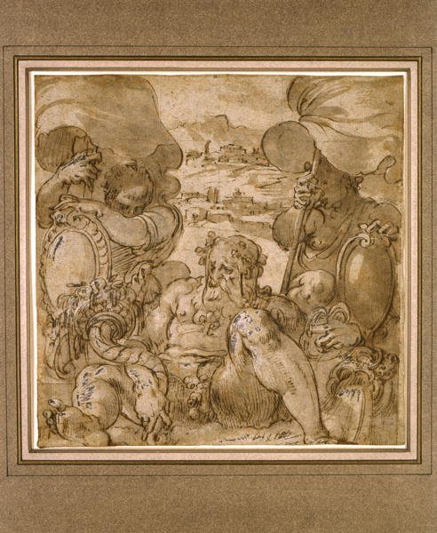 Studie för Allegory of San Gimignano och Colle Val d