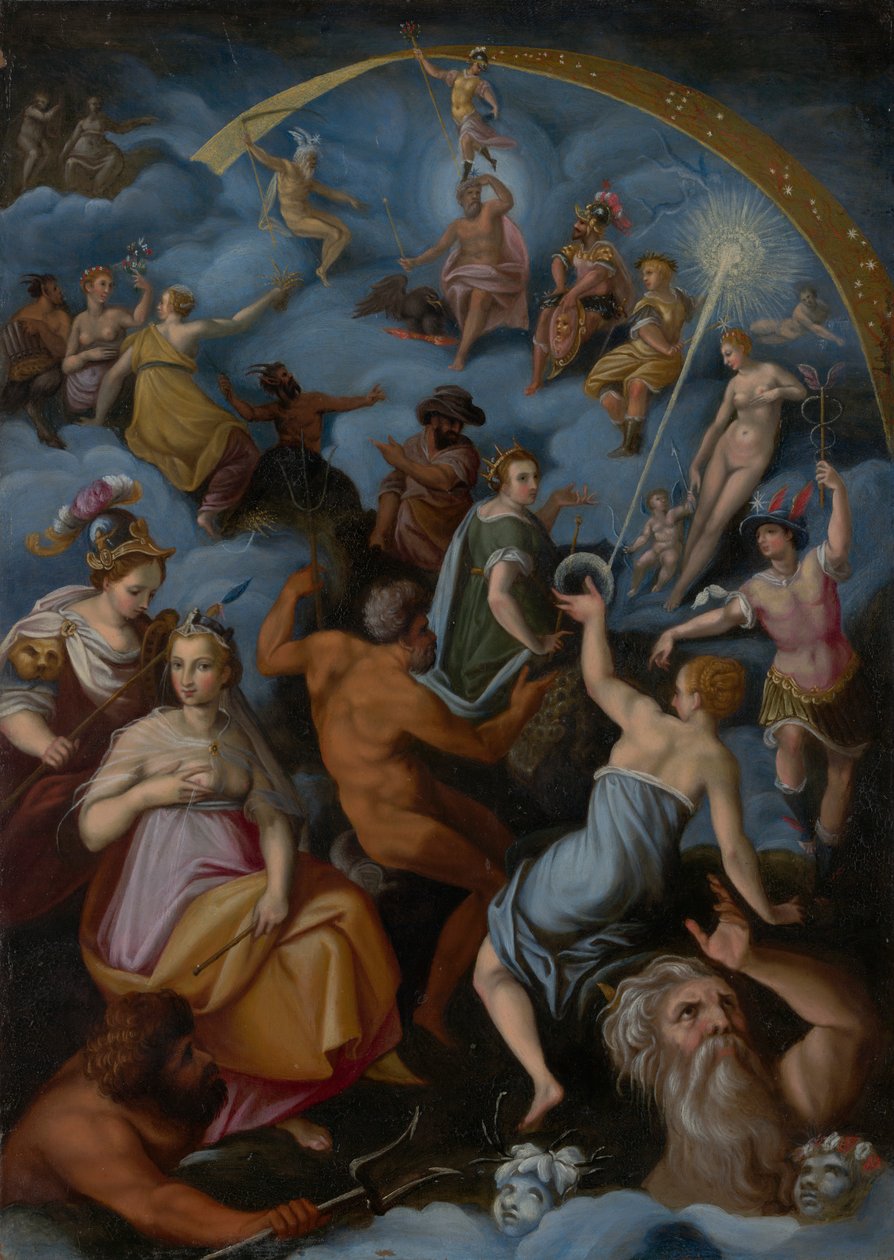 Församlingen av gudarna av Jacopo Zucchi