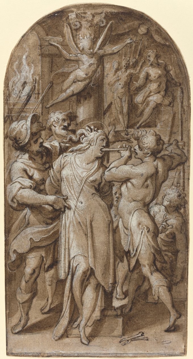 Sankt Apollonias martyrskap av Jacopo Zucchi