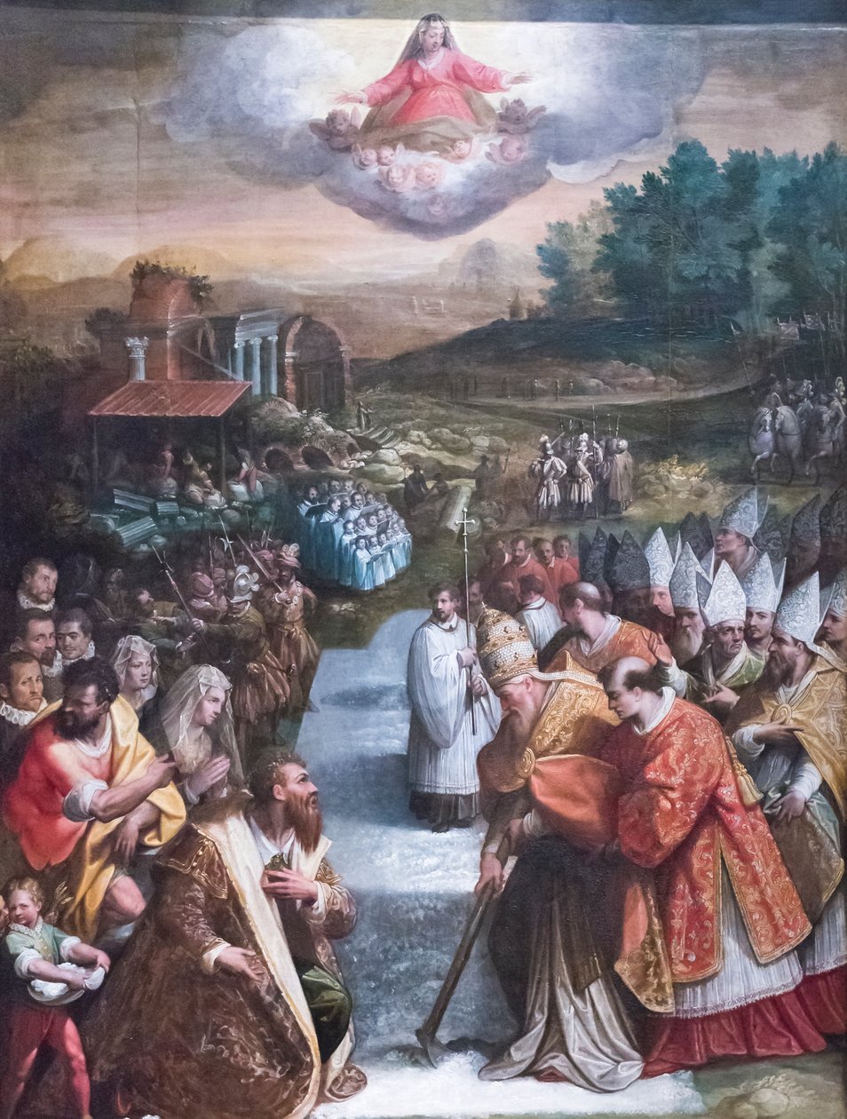 Snöns mirakel (olja på duk) av Jacopo Zucchi