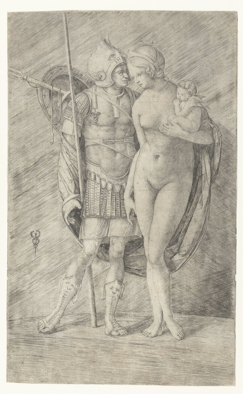 Mars i rustning och naken Venus med Amor av Jacopo de