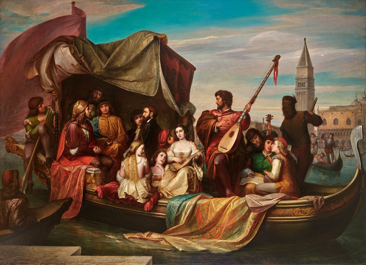 Giovanni Bellini och Albrecht Dürer firas av venetianska artister av Jacopo de Andrea