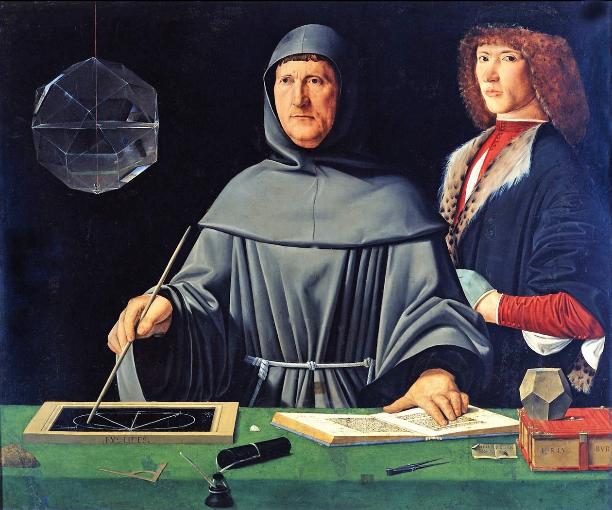 Italienska: Porträtt av Luca Pacioli Porträtt av Luca Pacioli av Jacopo de