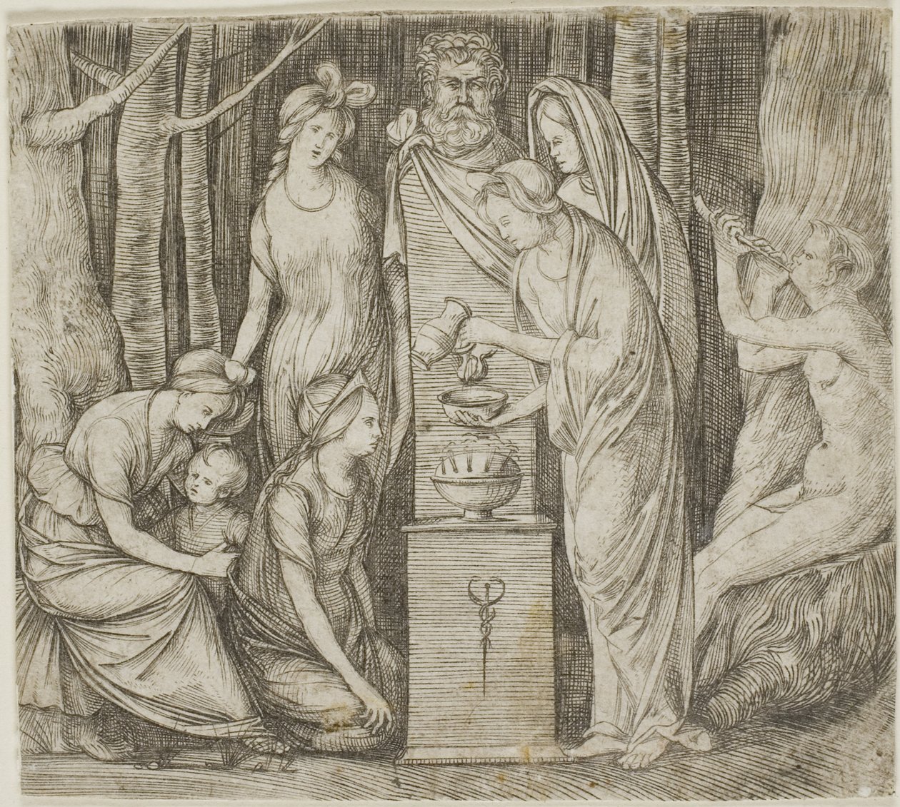Offer till Priapus, den mindre tallriken av Jacopo de