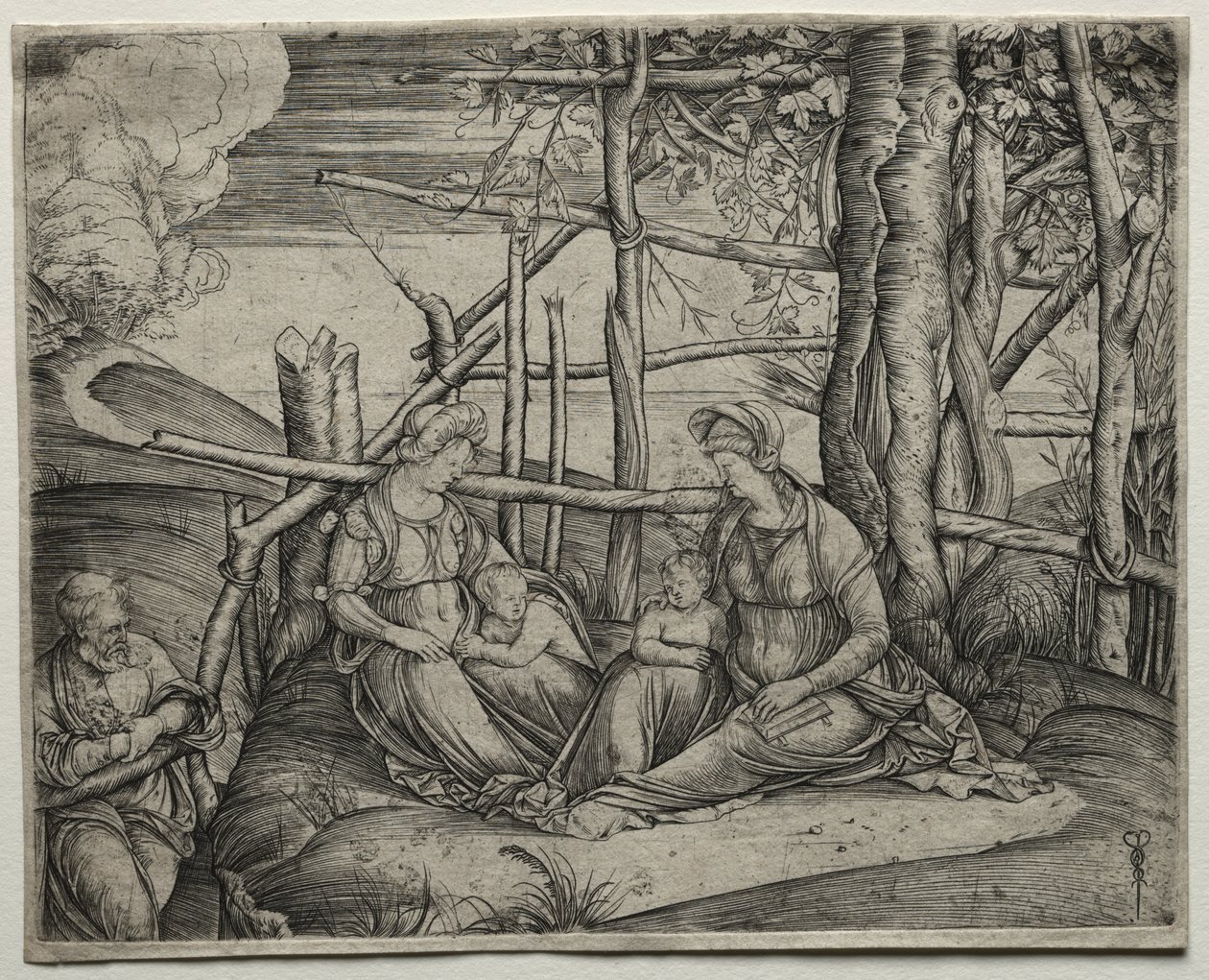Den heliga familjen med St. Elizabeth av Jacopo de