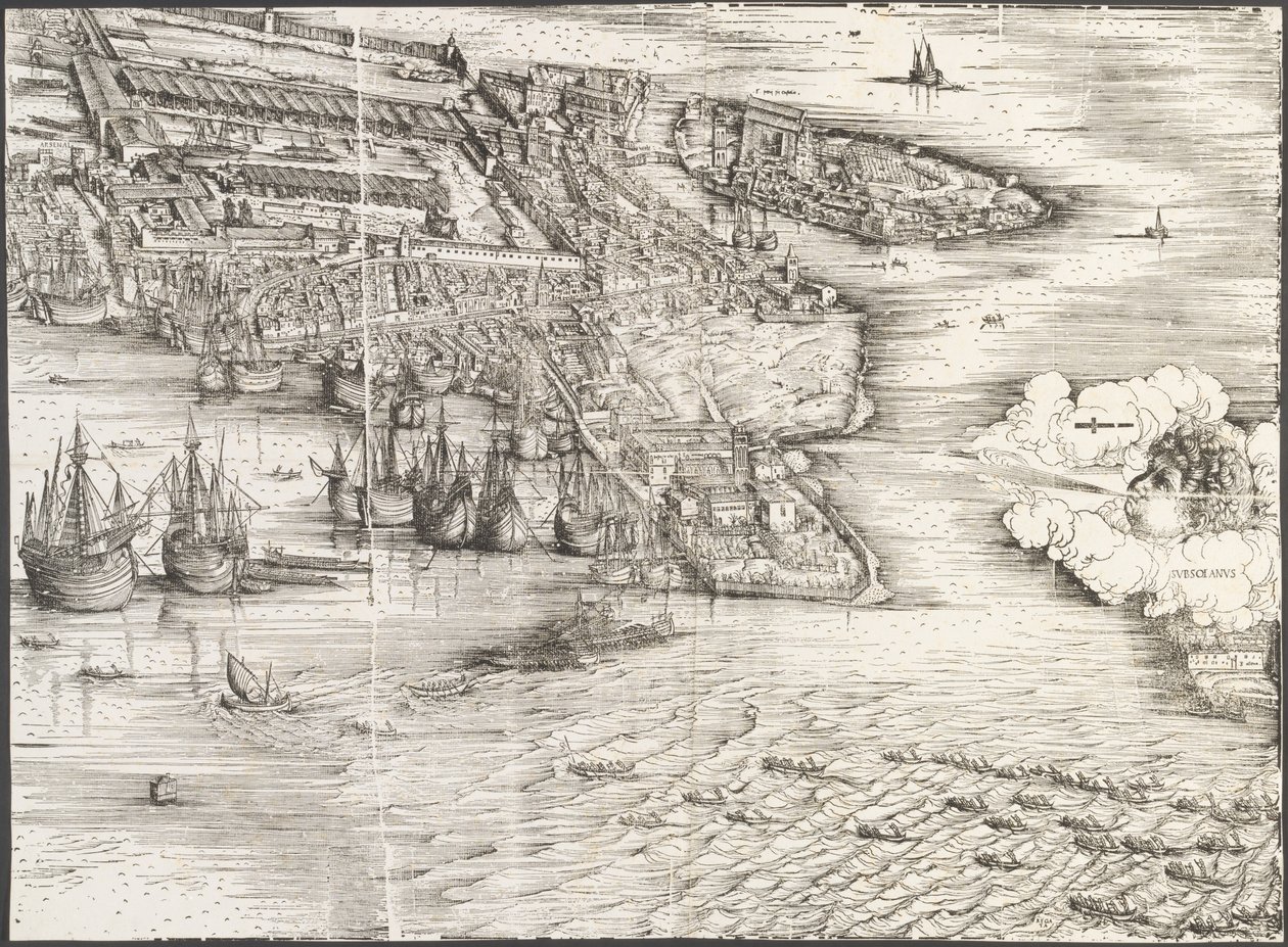 Utsikt över Venedig [nedre högra blocket] av Jacopo de